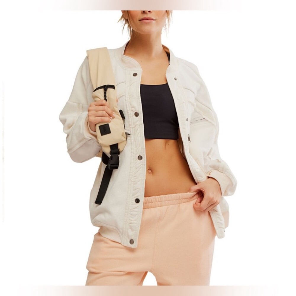 Free People! FP Movement Extra Innings Cardi In Ivory Combo NWT! - Picture 10 of 14